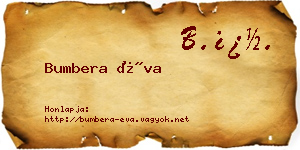 Bumbera Éva névjegykártya